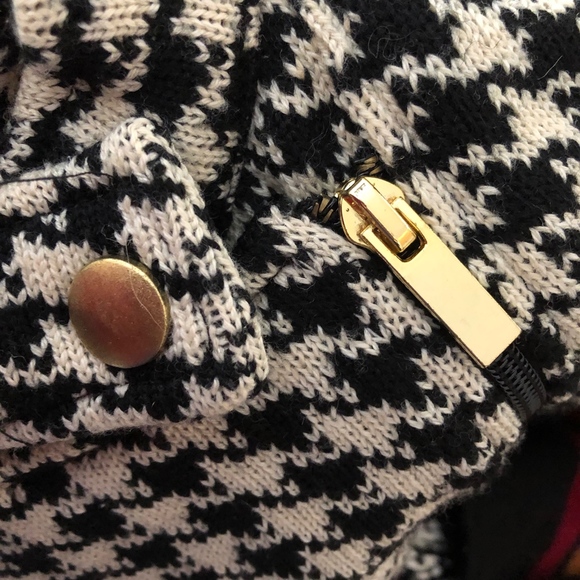 LUCIANO DANTE houndstooth double front zip knit - Picture 3 of 8
